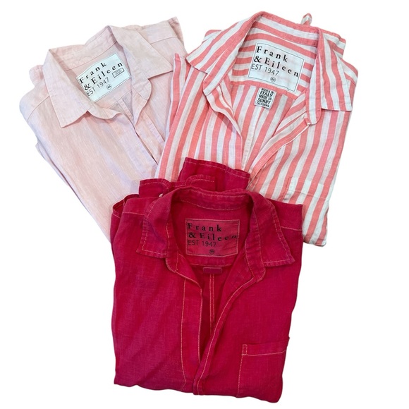 Frank & Eileen set of 3 100% linen Barry shirt size XS